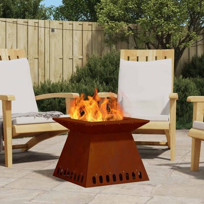 vidaXL - Vuurkom - Roestkleurig - 48 - x - 48 - x - 40 - cm - weervast - staal