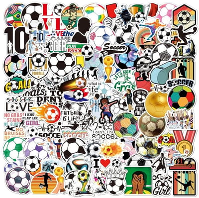 ONF3 - Voetbalstickers - 100 Waterdichte Vinylstickers - Perfect voor Bagage en Auto - Ideaal voor Waterflessen - Hoge Kwaliteit en Duurzaam - L...
