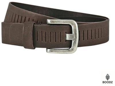 Boodz Leren Gleufjes Riem 4 cm Bruin | Maat 85