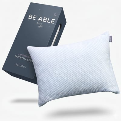 Be Able Aanpasbaar Hoofdkussen – Traagschuim Kussen 50x70CM – Vermindert Nekklachten – Ergonomisch – Memory Foam Slaapkussen – Geschikt voor rug-, zij- en buikslapers – 2 Hoezen