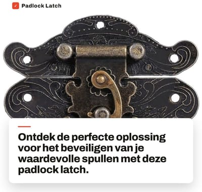 Dailygoods- Kofferslot Retro Design - Hasp/Slot - Zinklegering - Geschikt voor Houten Kisten - Eenvoudig te Installeren - Hoogwaardige Kwaliteit