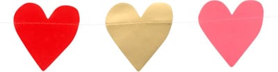 Hartjes slinger - rood, roze en goud - 2 meter - karton - Valentijn/bruiloft versiering - decoratie - trouwen - huwelijk