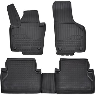 Doublures NORM | Tapis De Sol En Caoutchouc TPE Toutes Saisons Pour Volkswagen Sharan 2 depuis 2010 noir
