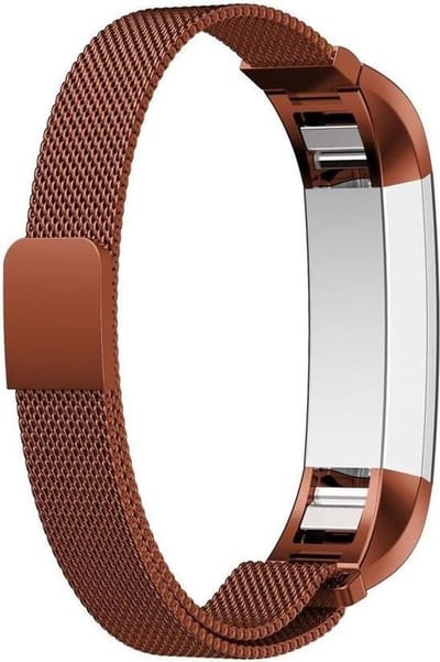 KELERINO. Milanees bandje geschikt voor Fitbit Alta Magneetsluiting - Bruin