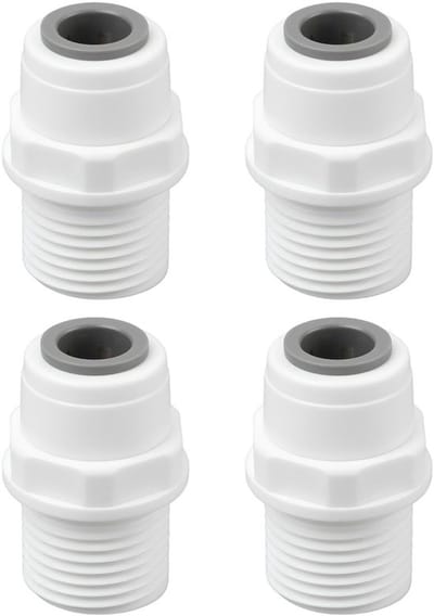 Push Fit Connector - 4 Stuks - 10mm naar 1/2" BSPT Mannelijk - Duurzaam Plastic - Eenvoudige Installatie - Lekvrije Aansluiting - Fitting