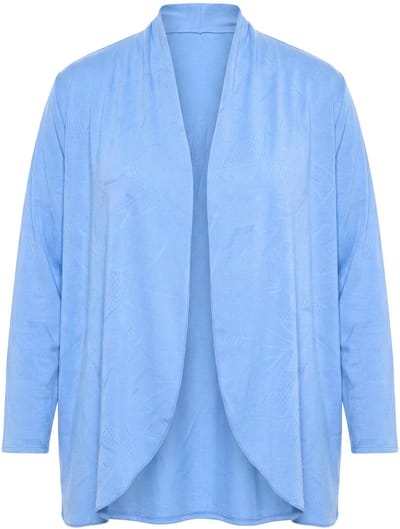 Angel of Style - Dames - Vest open Straight Fit fijn breisel met structuur - Lichtblauw - Maat 42+