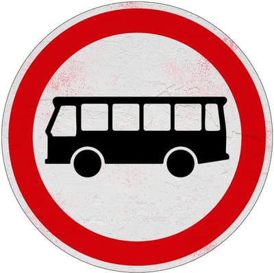 Gesloten voor autobussen bord - C7a | Sign Again materiaal | 10 cm