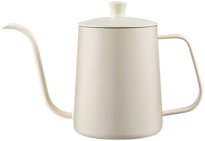 Pour-over waterkoker, koffiezetapparaat met zwanenhals en deksel, roestvrijstalen koffiezetapparaat met lange smalle tuit, pour-over waterkoker, pour-over theepot - 600 ml met gegradueerd deksel