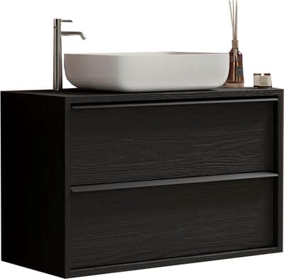 Allure - wandmodel wastafelmeubel steel 79-cm-badkamermeubel met wasbak