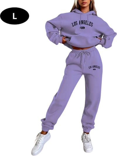 Livano Joggingpak Dames - Huispak - Volwassenen - Trainingspak - Comfortabel - Jogging Pak - Joggingsbroek - Paars - L
