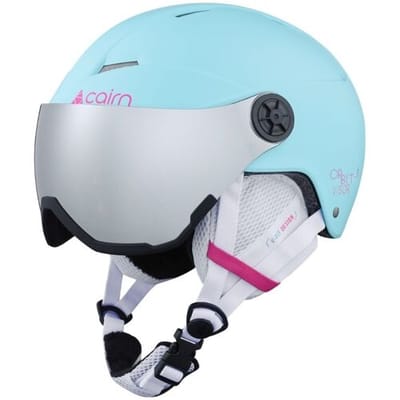 Cairn Kinder Skihelm met Vizier Orbit Visor Turquoise Neon Pink-46/48
