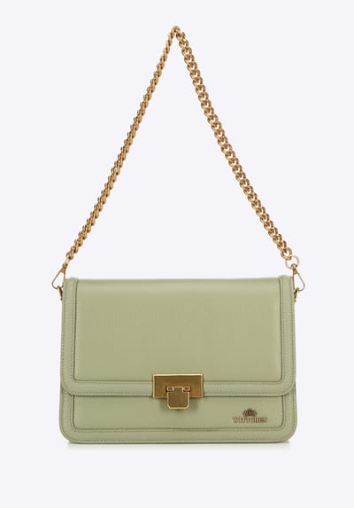 Wittchen - Leren Crossbody Tas - Pistache - Verstelbare Riem - Afneembare Ketting