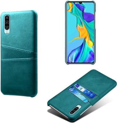 Back Cover met Opbergvakjes + PMMA Screenprotector voor Huawei P30_ Groen