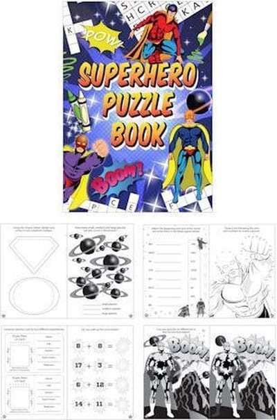 48 Stuks | Puzzelboeken - Model: Super Hero (Uitdeelcadeautjes)