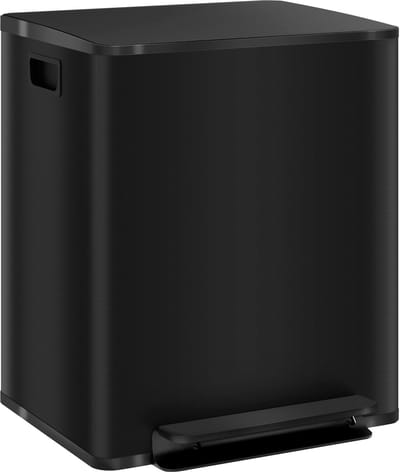 Pedaalemmer - 2x25L - Met Deksel En Voetpedaal Met Binnenemmer - RVS - Zilver