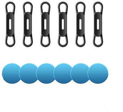 Set van 6 magnetische siliconen pennenhouders voor koelkast, magnetische pennenhouder voor kluisje, magnetische droog afwisbare houder voor whiteboard, kantoor, papierpers (zwart)