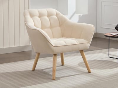 Vente-unique Fauteuil van beige stof CASERTA