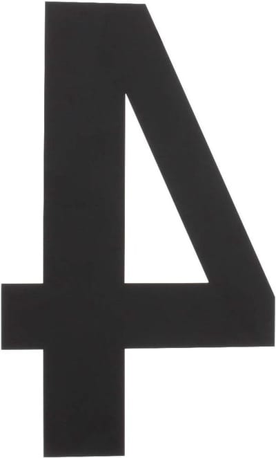 Huisnummer 4 - Nummerbord Huis - Huis Herkenbaarheid - Extra Groot - 50 cm Hoog - Mat Zwart