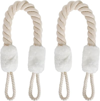 Veilige Deurstoppers van Zacht Katoen - 2 Stuks - 60 cm Lange Deurstopper voor Kinderen en Huisdieren - Bescherming tegen Dichtklappen en Schade (Wit)