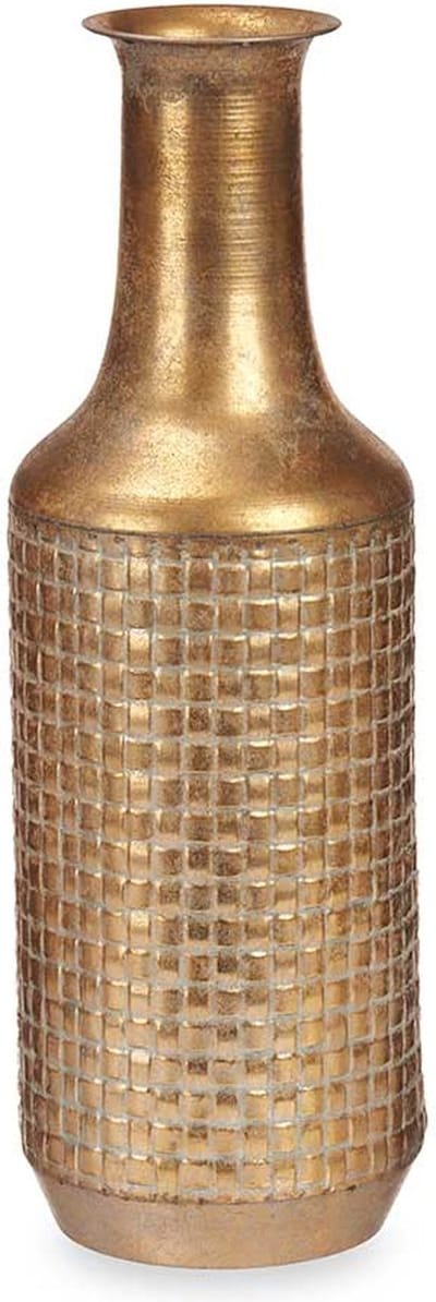 Giftdecor Bloemenvaas Antique Roman - goud - metaal - 14 x 46 cm - Design vaas met historisch karakter