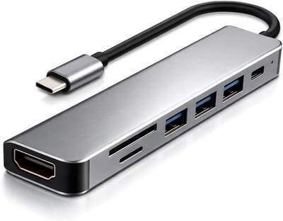 Multifunctionele USB C Hub met 4K HDMI 60Hz, 100W Oplaadfunctie en Aluminium Behuizing voor Laptop, Tablet en Thuiswerk