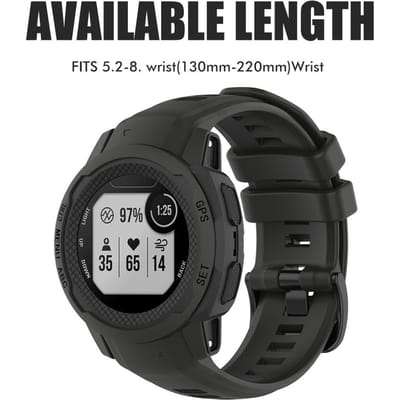 Vervangende bandjes Compatibel voor Garmin Instinct 2s Sports GPS Smartwatch Siliconen bandjes met gray