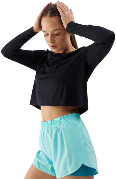 4F T-shirt Dames longsleeve Zwart - Maat M