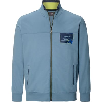 Jan Vanderstorm herren Sweatvest - 52/54 - blauw - Plus Size