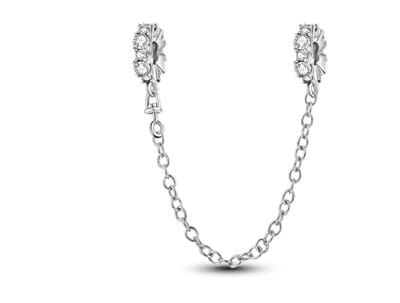 Fler® | Bedel | Past op populaire bedel armbanden (standaard-3mm) | armbandbedel | Veiligheidsketting | Bloem | Glinstering | Bedelstopper | Anker schakel | Hangbedel Charm | 925 Sterling Zilver | Zirkonia | Armband Kraal | Cadeau | Valentijn kado