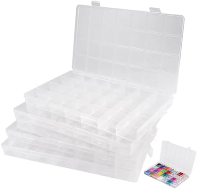 Dailygoods- Opbergdoos Stof- en Vochtbestendig - Kleine Opbergdoos met 28 Vakken - Sieradenorganisator - Sorteerdozen voor Kralen - Ideaal voor Knutselen - Sieradenbox