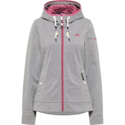 Schmuddelwedda functionele jas Dames grijs melange sorbet rood