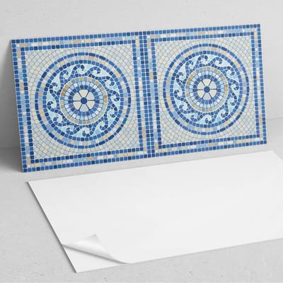 Coloray Wandpanelen Zelfklevend - Mozaïek in hemelsblauwe tinten PVC Wandpaneel - 100 cm x 50 cm - Blauw Wandbekleding Zelfklevend - 1 stuk - Texturen Wandpanelen Zelfklevend - Wandpanelen Keuken - Wandpaneel Badkamer