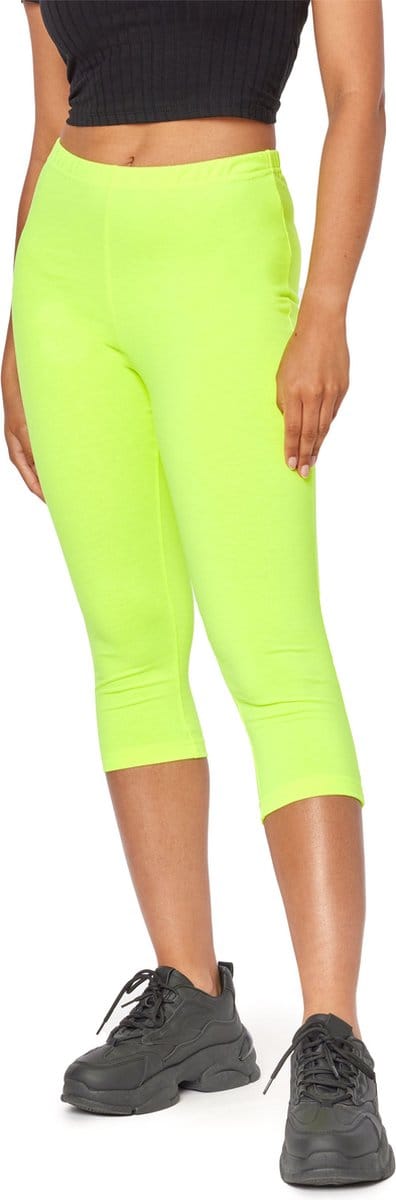 Bellivalini Dames Leggings - Neonbroek - Sport - Capri - Joggingbroek - Sporbroek - Yogabroek - BLV-BLV50-302-LE - Neon Geel - L