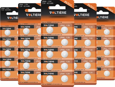 Voltière 50-Pack LR44 Batterij - AG13 Knoopcel Batterijen - LR44 Knoopcelbatterij - 50 Stuks