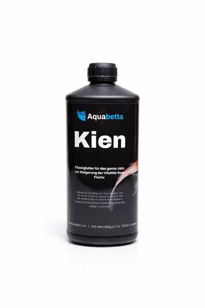 Aquabetta Kien 1 Liter - Vloeibare Voedingsaanvulling voor Koi - Met Probiotica, Enzymen en Kruiden - Ondersteunt Spijsvertering en Weerstand - Voor Vijvers