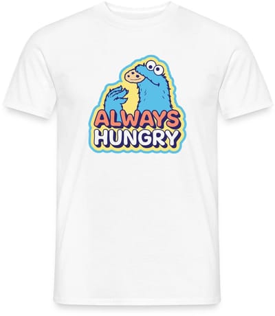 Sesamstraat Koekiemonster Altijd Hongerig T-Shirt Heren