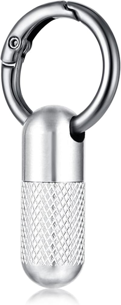 Mini Metalen Pillendoos met Sleutelhanger, Waterdicht en Draagbaar, Ideaal voor Reizen en Kamperen, Perfecte Organizer voor Medicijnen en Tabletten