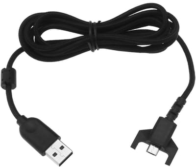 Jhubersproducts - USB-oplaadkabel - 1,8 m - Duurzaam nylon - Geschikt voor Logitech G403 G900 G903 G703 - Zwart - Draadloze muis en toetsenbord