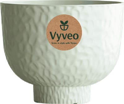 Vyveo - Bloempot Oro - 28x22 - Wit - Bloempot voor binnen en buiten - Lichtgewicht - Breukbestendig - Vorstbestendig - UV-bestendig