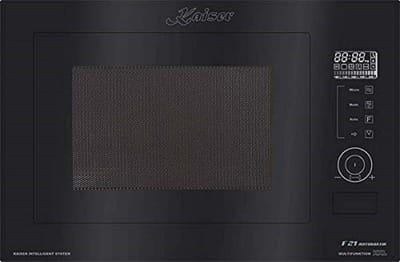 Kaiser magnetron EM 2510, multifunctionele magnetron (kwartsgrill, ontdooien, 12 automatische programma's - 21 bedieningsfuncties), 25.00 l, inbouwmagnetron, zwart glas, 25L, convectie, grill, 21 functies