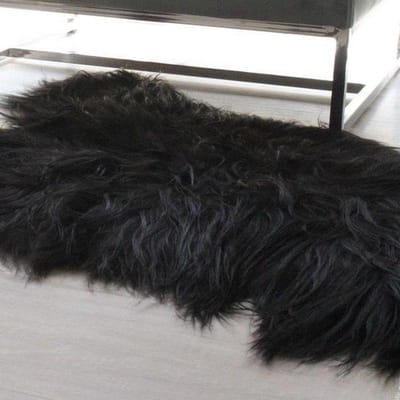 WOOOL Schapenvacht Zwart (XL) 115cm - IJslands Langharig - 100% Natuurlijk & ECHT Dierenvel