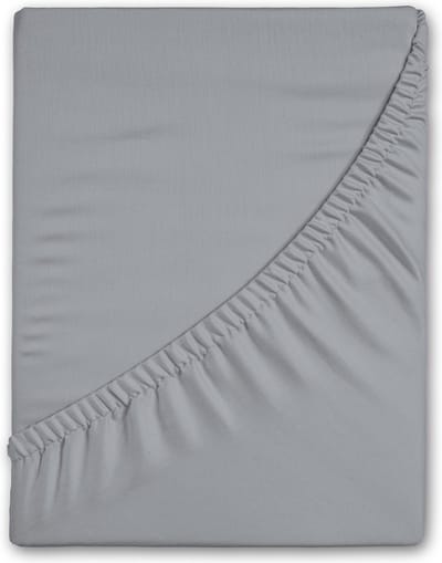 Good Morning hoeslaken effen kleur - Lits jumeaux 180x200 cm - Zilver - 100% Katoen flanel