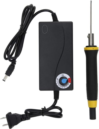 Nexvo® Elektrische Piepschuimsnijder – Draagbare Styroporsnijder Met 4 Messen – Polystyreensnijder – Zwart - 1cm x 1cm x 1cm