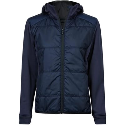 Tee Jays - WomenÂ´s Hybrid-Stretch Hooded Jacket - Navy/Navy maat S