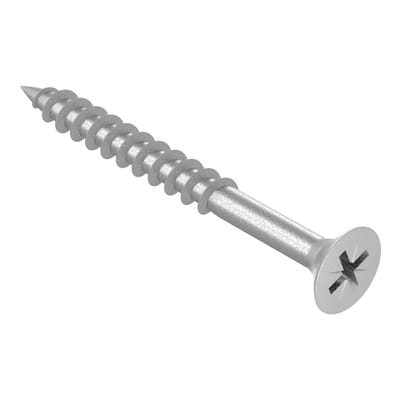 Spaanplaatschroeven - Houtschroeven Schroeven - Houtverbindingen Maken - Gedeeltelijke Schroefdraad - 6 x 60 mm - 100 stuks - Zilver