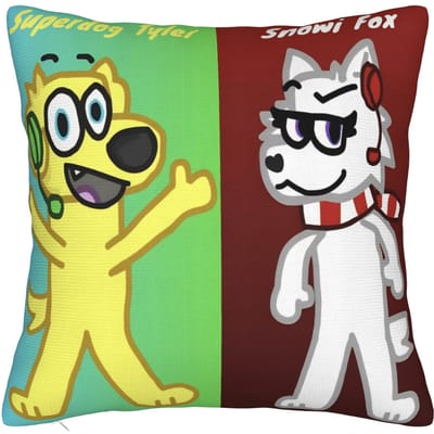 Superdog Tylers Snowi Foxs Kussensloop Polyester Kussenhoes Decoraties Spel Anime Sierkussenhoeshoes Stoel Rits 40X40cm 40x40cm