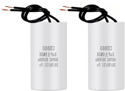 2 Stuks 2uF 450V Capacitor voor Startmotoren - Universele Vervanging voor Wasmachine, Droger en Ventilator met Aansluitdraden