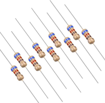 Weerstand Componenten - Elektronica Onderdelen - Circuit Ontwerp - Koolstof Film - 620 Ohm - Grijs