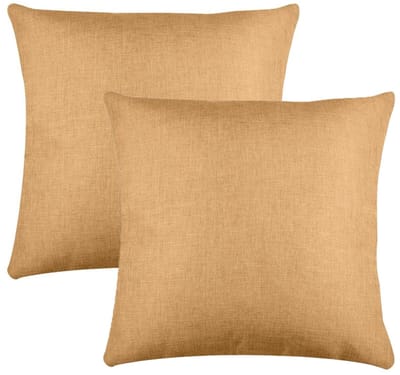 Stof Textile sierkussen Bea - 2x - camel - 50 x 50 cm - bank kussens - zitkussens - binnen/buiten - polyester