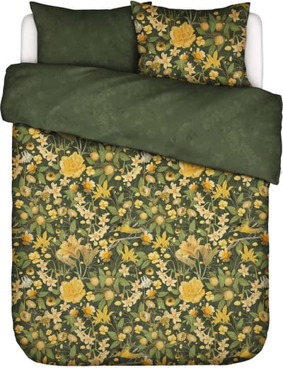 ESSENZA Lisa Dekbedovertrek Thyme - Lits-Jumeaux XL – 260x200/220 cm